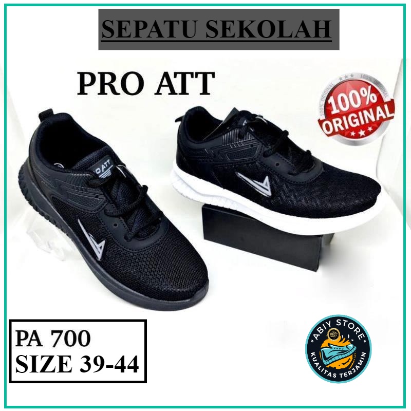 SEPATU SEKOLAH PRO ATT PA 700 WARNA HITAM PUTIH ANAK LAKI-LAKI /  PEREMPUAN ORIGINAL 100% TALI