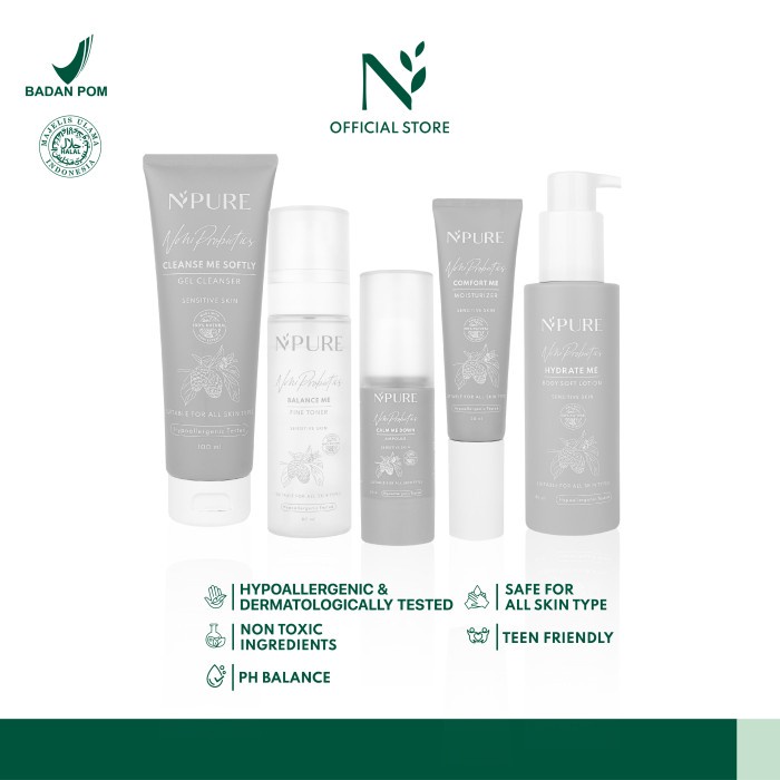 New Product NPURE Paket Lengkap NONI PROBIOTICS SERIES (SENSITIVE SERIES) Paket Wajah N'Pure Noni Se