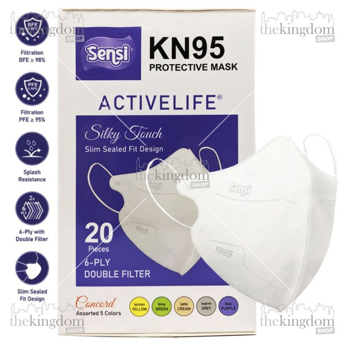 Sensi KN95 Mask 6ply Activelife /20 Masker Medis N95 Active Life Warna - Bolero /20, Plastik
