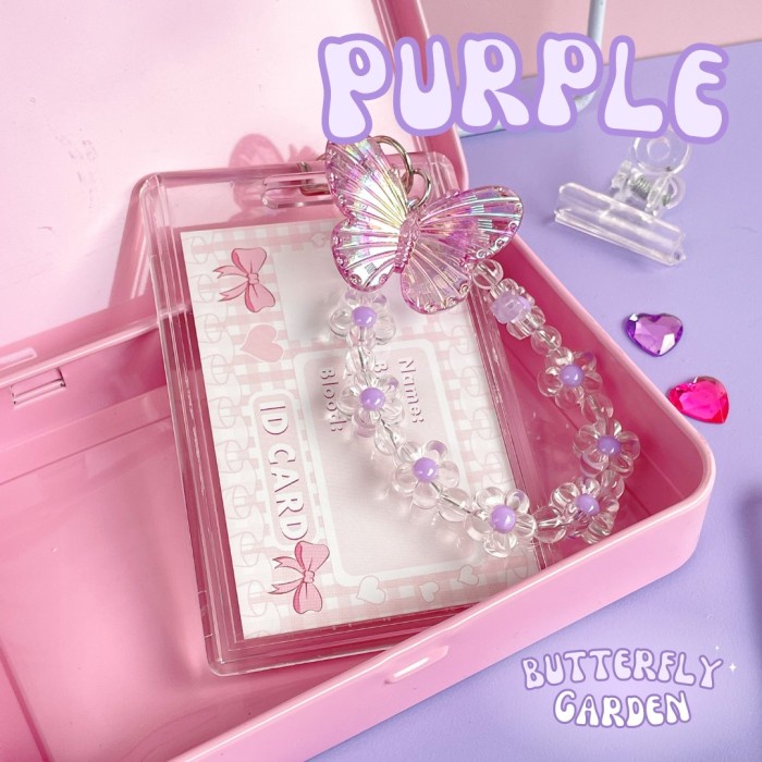 

NS76 Butterfly Transparant Photocard Holder / ID PC Card Holder - Ungu Butterfly