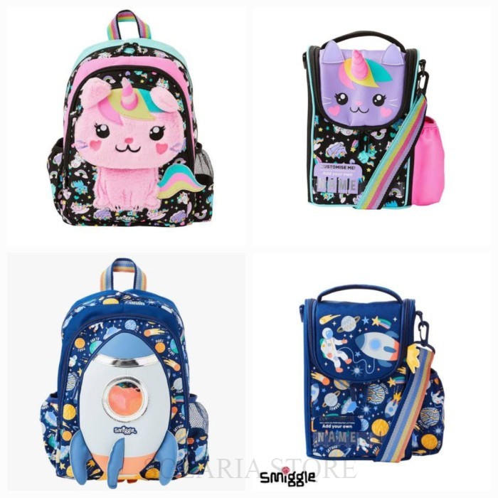 Tas Smiggle Lunch Bag, Backpack Koala, Sky Hi Roket, Bunny, Rhino/kado