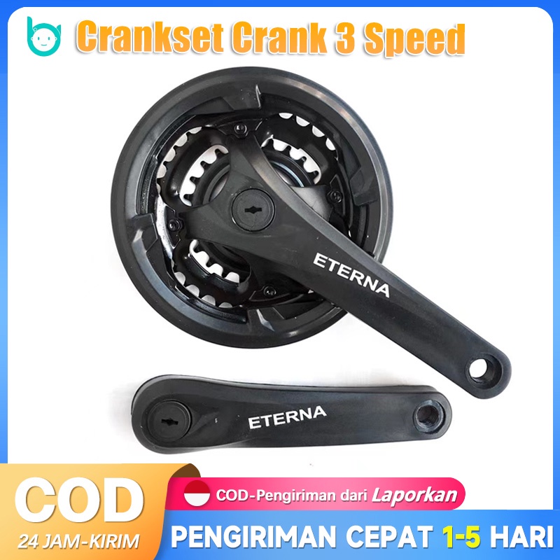 【Free Shipping】Crank 3 Speed Gir Sepeda MTB Gunung 28-48T Eterna Crankset Crank 3 Speed Gir Gear Dep