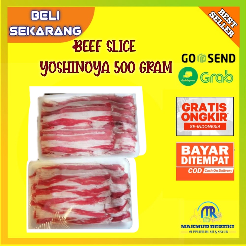 

COD BEEF SLICE YOSHINOYA / SHORTPLATE DAGING SAPI SLICE 500 GRAM