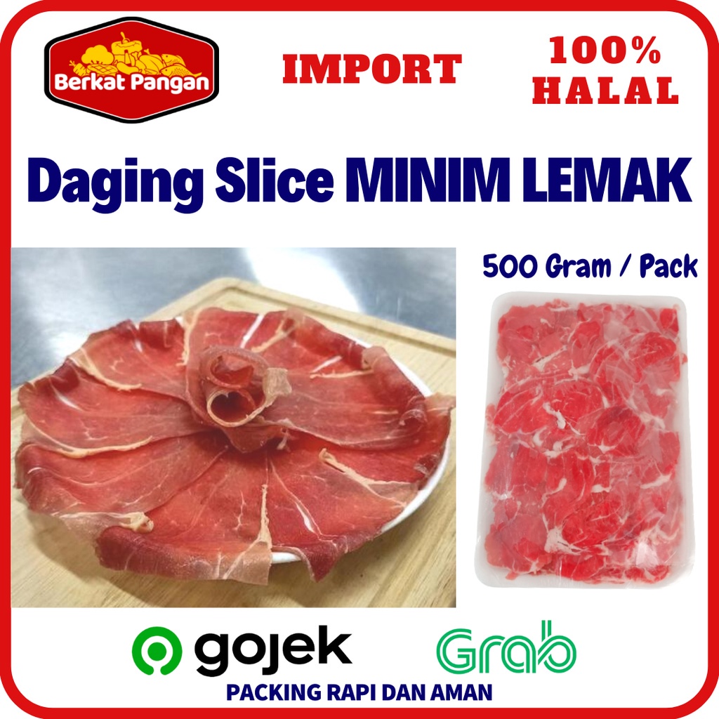 

COD Daging BBQ Slice Sukiyaki Yakiniku Teriyaki Shabu-Shabu minim lemak 500gr