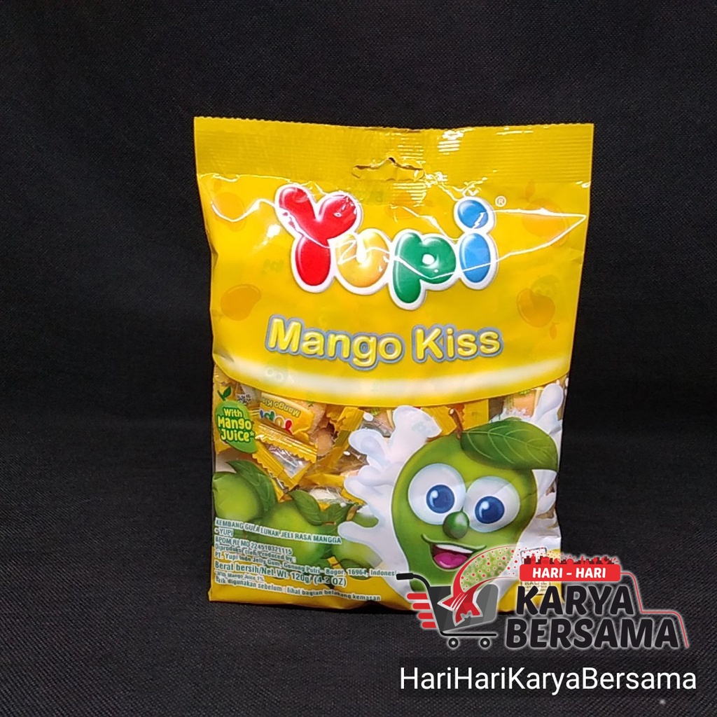 

YUPI PERMEN GUMMY LUNAK MANGO KISS BAG 120GR