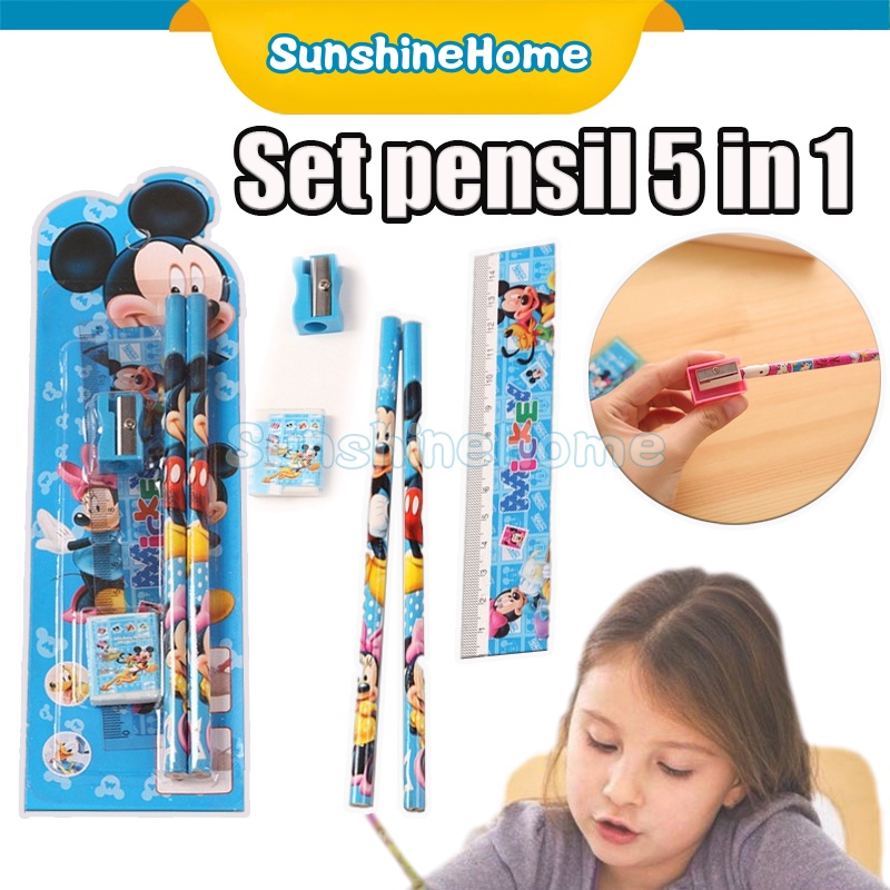 

Stationary Set 5 in 1 Karakter / Mini Stationery Set Alat / Set pensil anak-anak/Alat Tulis Sekolah / Set Alat Tulis Pensil