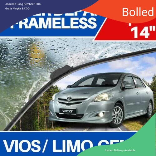 wiper frameless banana full karet toyota vios gen 2 BolLed