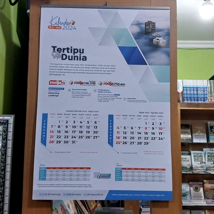 

Kalender Dinding 2024 Rodja Tahun Baru Islam Masehi Tembok Praktis