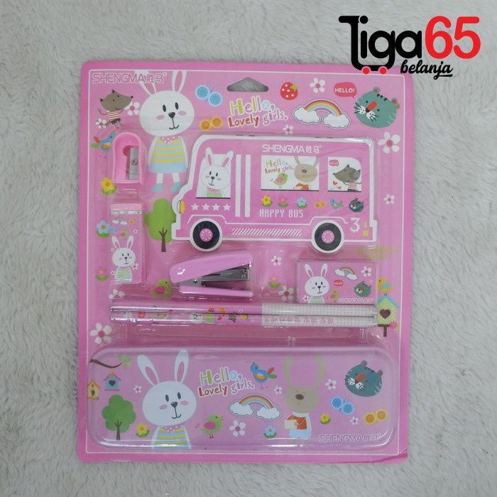 

365 STATIONERY SET 41184 Set Alat Tulis Anak Karakter Fancy Lucu - SM8856 - Pink