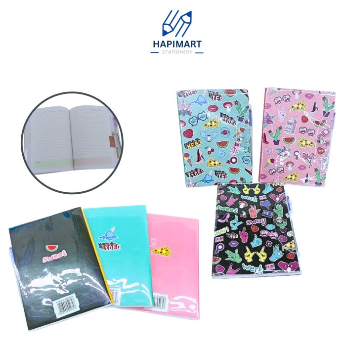 

Buku Catatan Harian Notebook Diary Jurnal Button Buckle A5