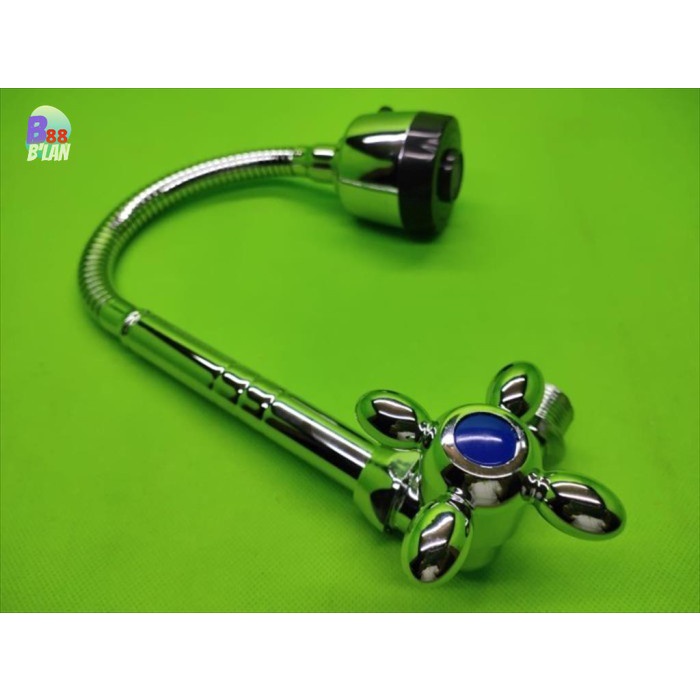 KRAN DAPUR LEHER ANGSA FLEXIBEL SINK KERAN AIR WASTAFEL ON OFF BALING B88 Kran Angsa Wastafel Leher 