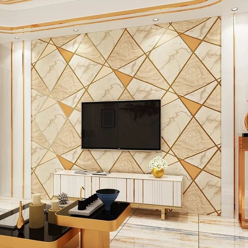 Wallpaper Dinding Ruang Tamu Minimalis Motif Keramik 3D Wallpaper Dinding Kamar Tidur Motif Minimalis