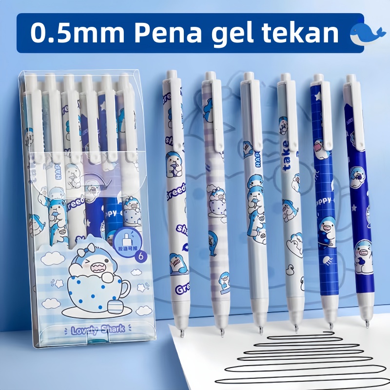 

0.5 mm gelpen Biru Pulpen Hapus Erasable Pen Bolpen Hapus Motif Karakter Pen Hapus-YuanYuan Mall