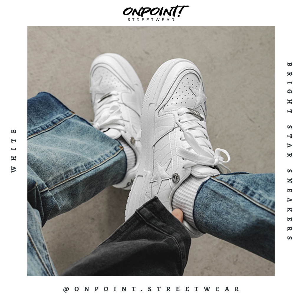 Bright star sneakers - sepatu sneakers pria korea original streetwear sneakers putih sepatu wanita k