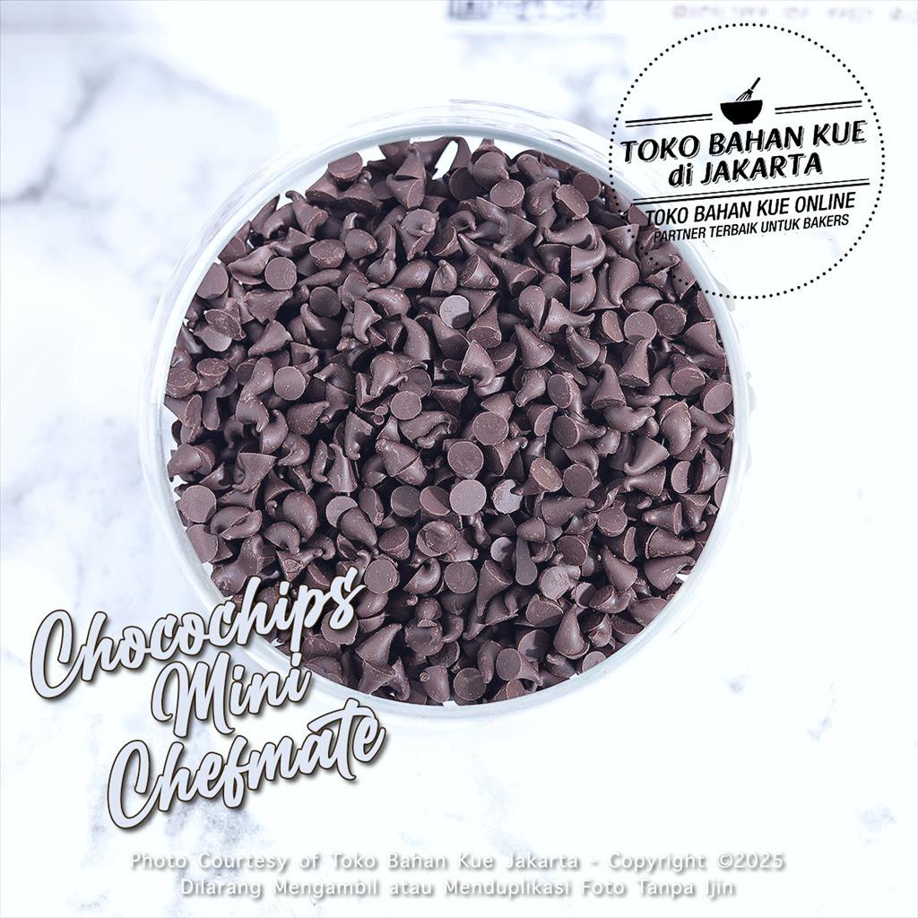 

Chefmate Cokelat Chip MINI 1kg Chocolate Chips Compound Topping Cookies Coklat