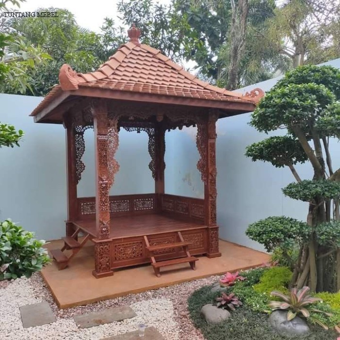 Termurah gazebo kayu jati ukir jepara