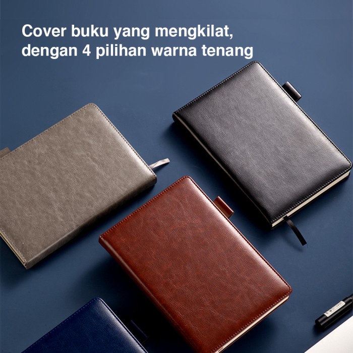 

Deli Leather Notebook Buku Catatan Sampul Kulit A5 180 Lembar 22298 - Biru