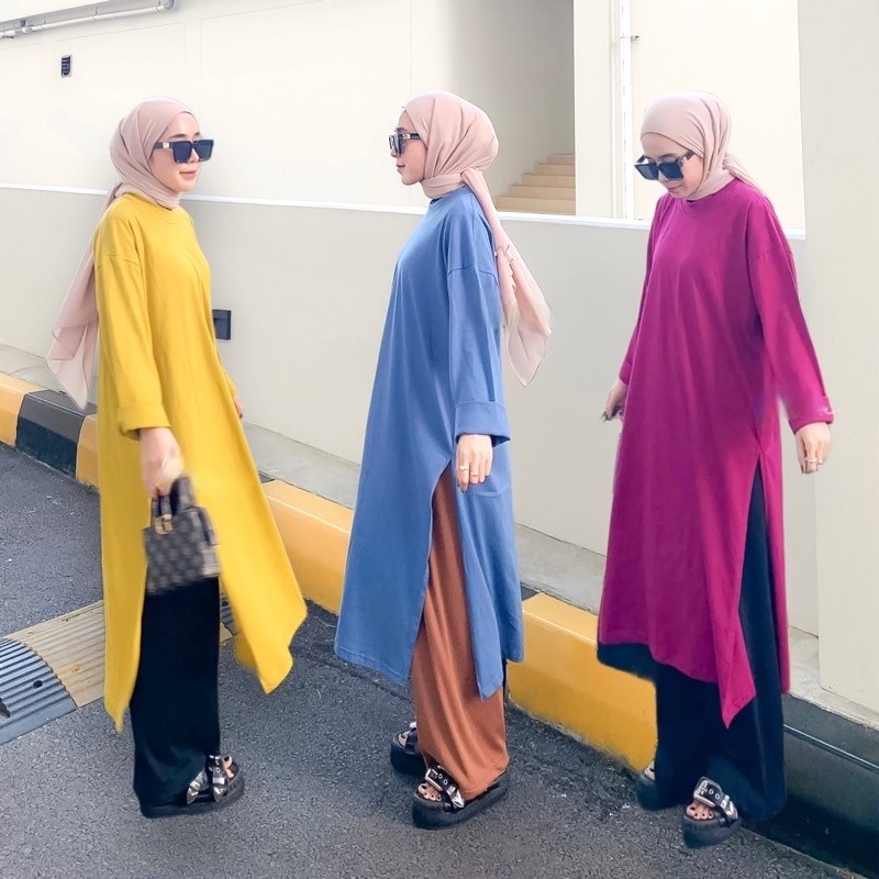 W & K - ZRX OOTD WANITA LANI / NUNA TUNIK BUSUI / Fashion Hijab Style / Kasual Tunik Panjang Wanita 