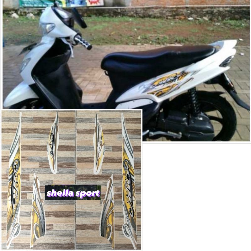 striping mio sporty stiker Yamaha Mio sporty putih tahun 2010 lis mio sporti
