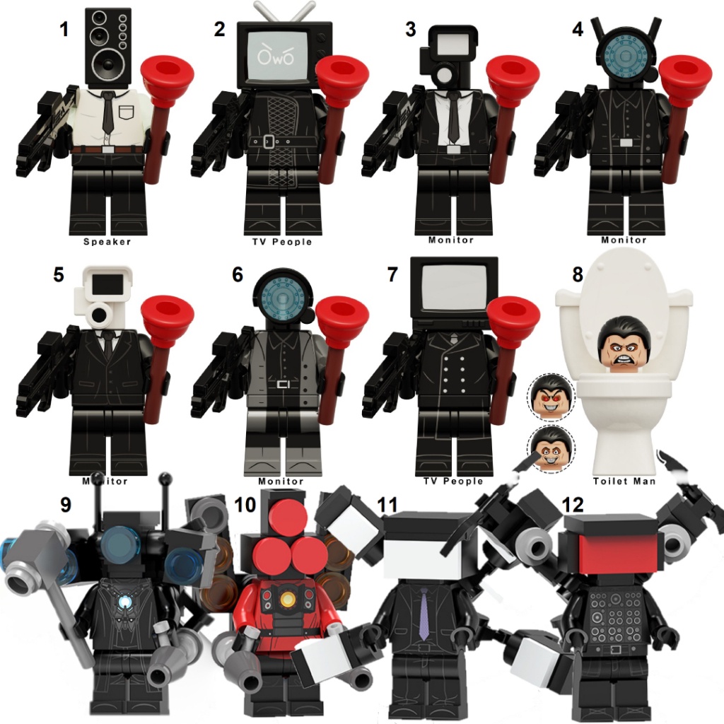 new skibidi Skibidi Skibid Toilet Camera Plungerman Cameraman TV CCTV Man Minifigure Brick Lego