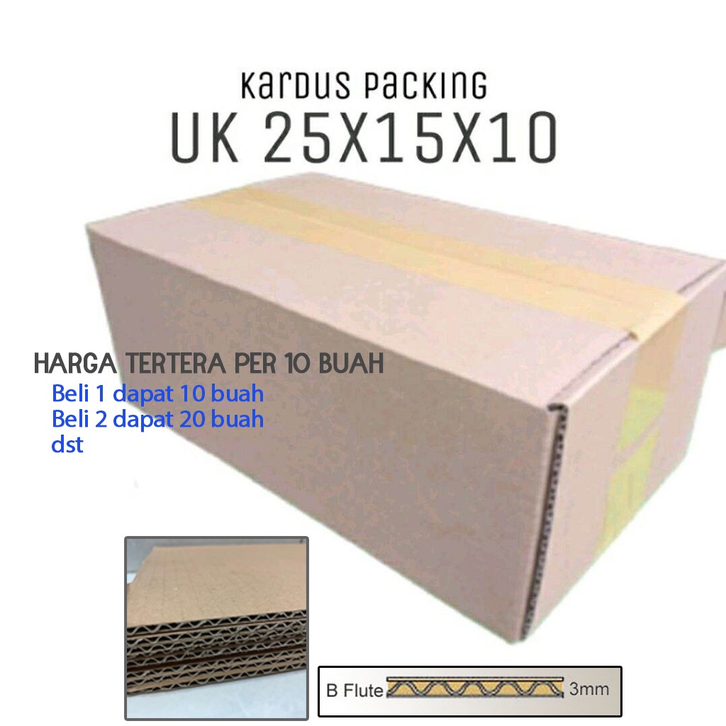 

Hokky 10 BUAH Kardus Karton DUS 25X15X10 CM single wall craft TEBAL BAGUS