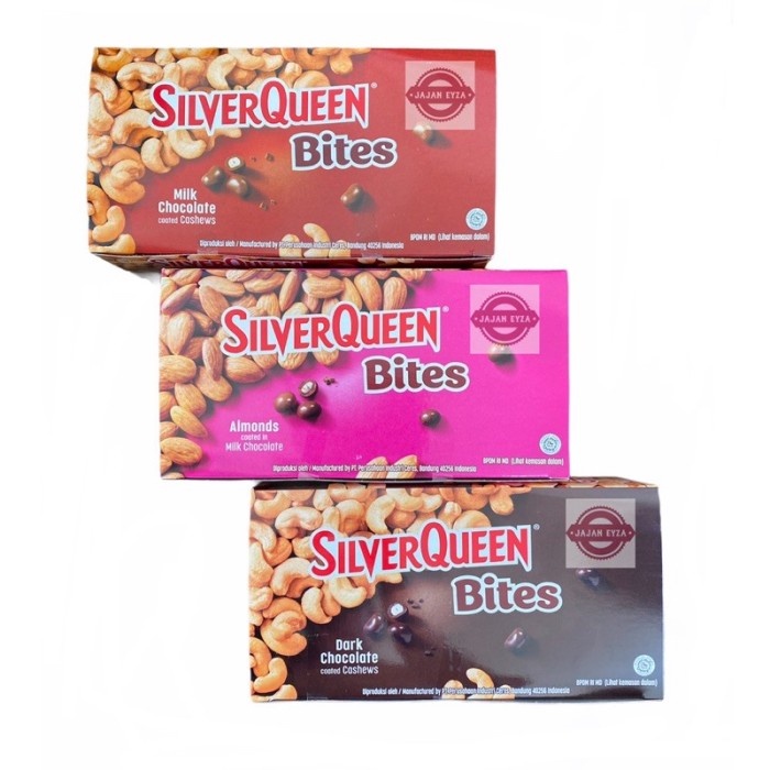 

SILVERQUEEN BITES BOX COKLAT isi 12 x 30 gram Mede/ Almond/ Dark Chocolate