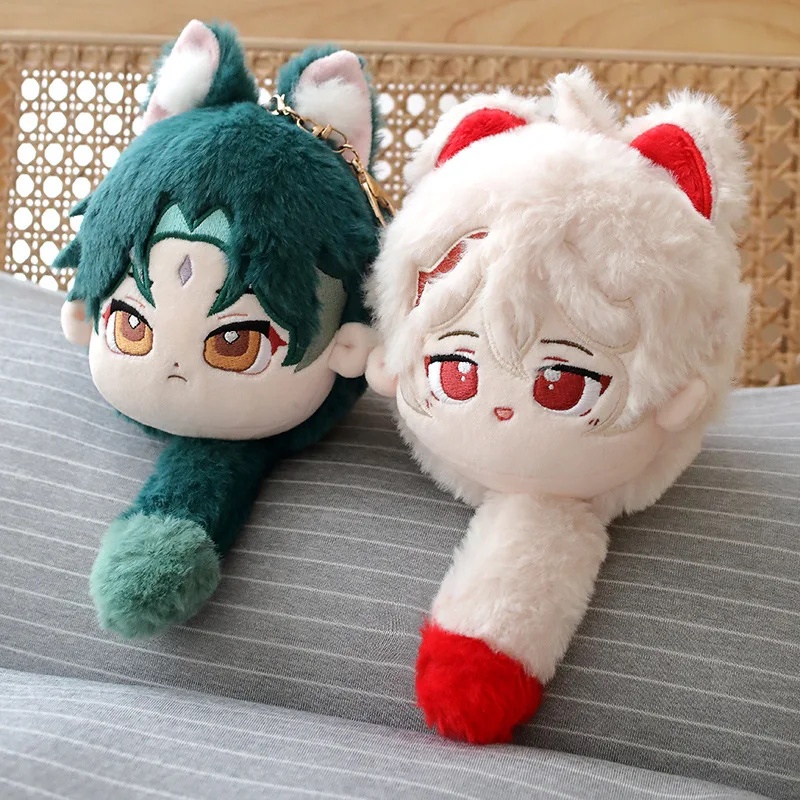 Boneka Plush Keychain Kepala Zhongli, Xiao & Kazuha Ekor Genshin Impact