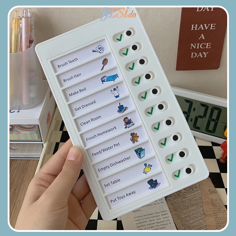 

COD✨ Daftar Periksa Pesan Catatan RV Papan Plastik Buatan Sendiri Pelubang Kartu Disiplin Mandiri-YES