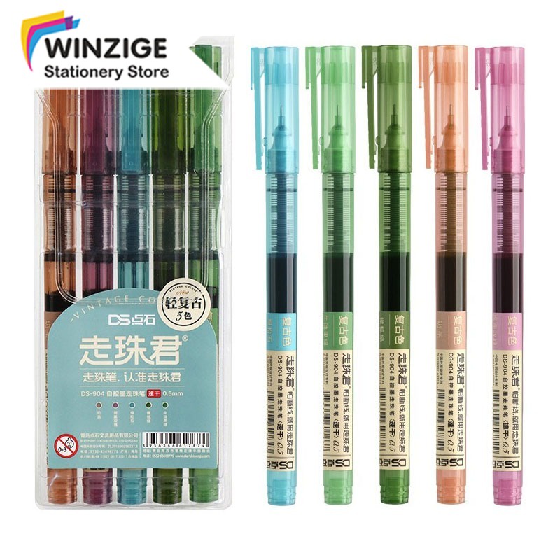 

Winzige 8pcs Pulpen gel set warna warni aesthetic vintage retro color gel pen 0.5mm pena pulpen