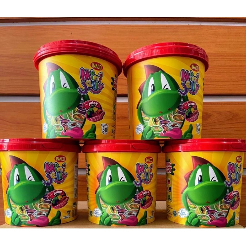 

( Ready Stok Exp. 2026 ) Inaco Mini Jelly Bucket Isi 50pcs Mix / Mini Jelly Kemasan Ember Isi 50 pcs Campur Rasa