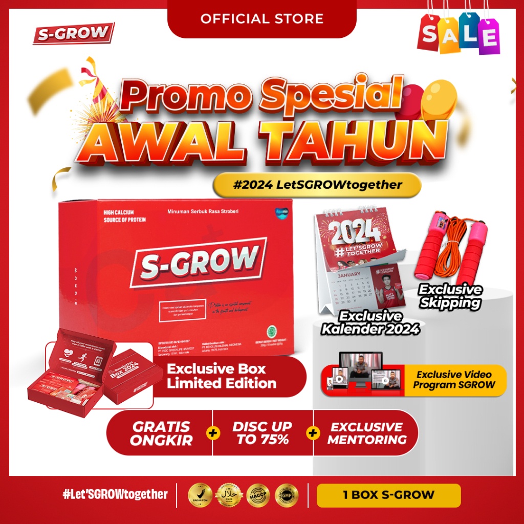 

SGROW Peninggi Badan Terbaik -1 BOX ( 10 Sachet) OFL