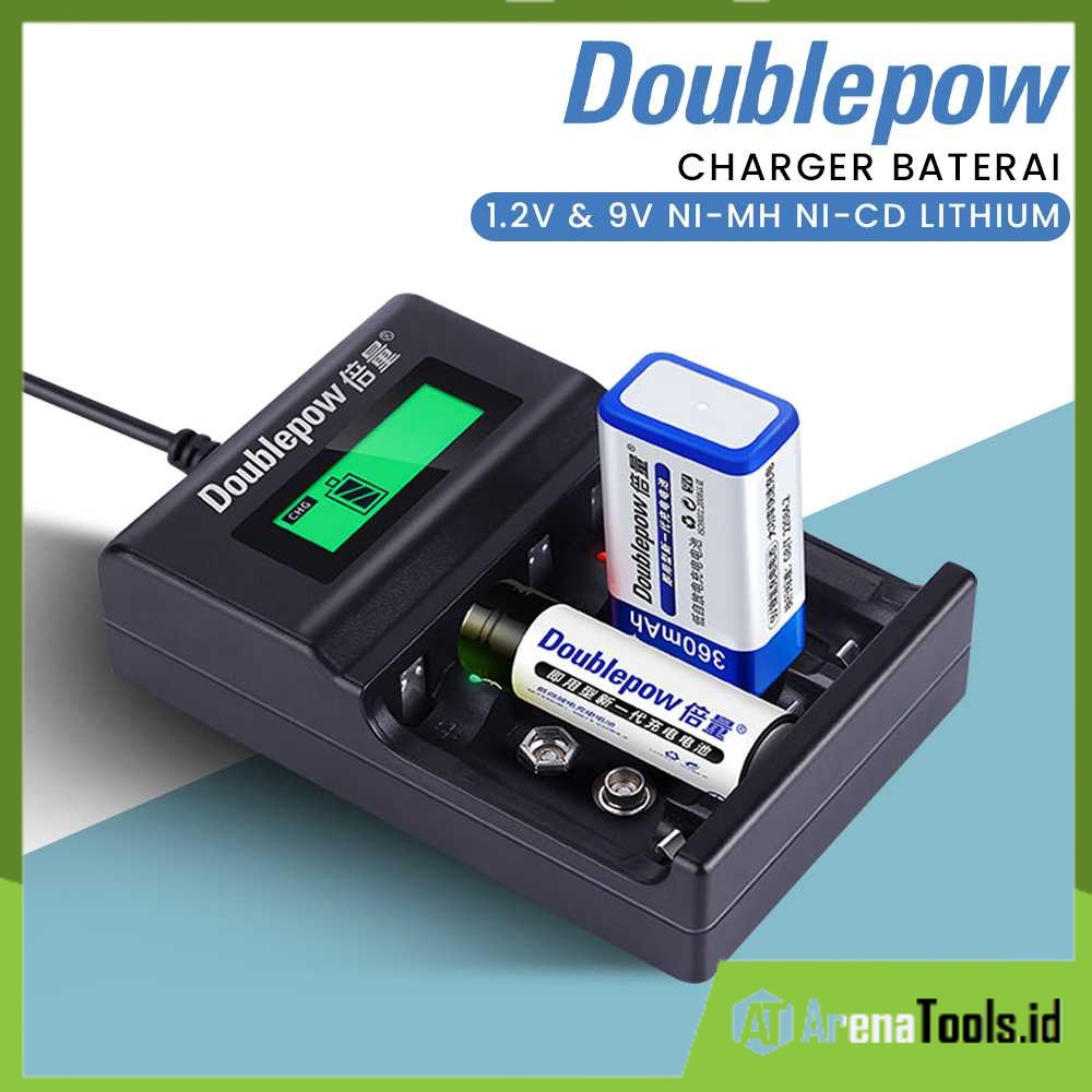 DOUBLEPOW Charger Baterai 1.2V & 9V NI-MH NI-CD Lithium - DP-UK95