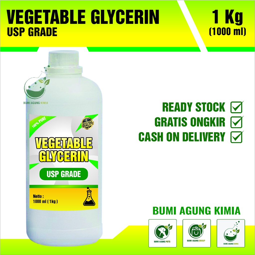 

VG USP GRADE / Vegetable Glycerin Gliserol Gliserin Glycerin 1KG 1 KG ORIGINAL