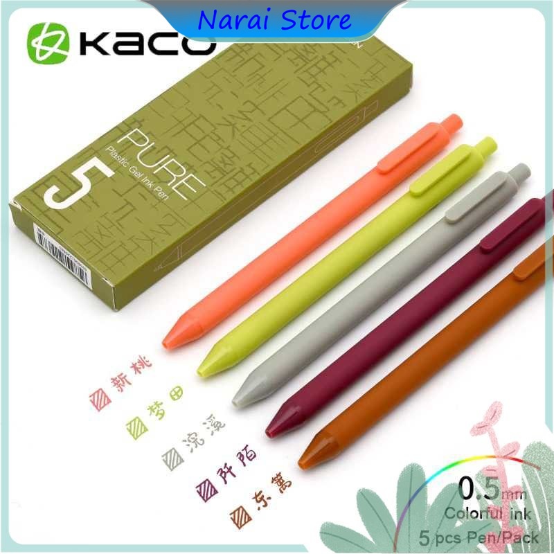 

KACO PURE Classic II Gel Pen Pena Pulpen 0.5mm 5 PCS (Colorful Ink)