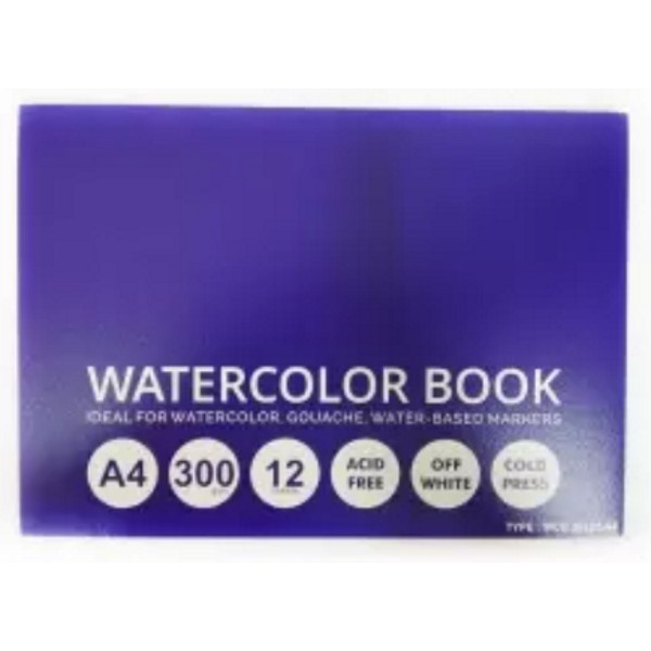 

Vtec Watercolor Book A4 300gsm 12 Lembar Cold Pressed Buku Sketsa Cat Air Myarts