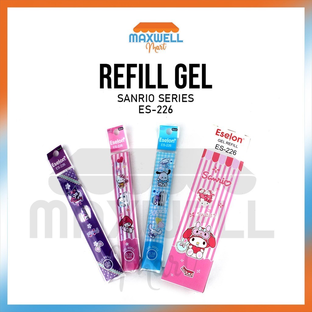 

[MaxMart] 20pcs Refill Pulpen Gel SANRIO ESELON 226 / 1pak Refil Pulpen Gel Eselon