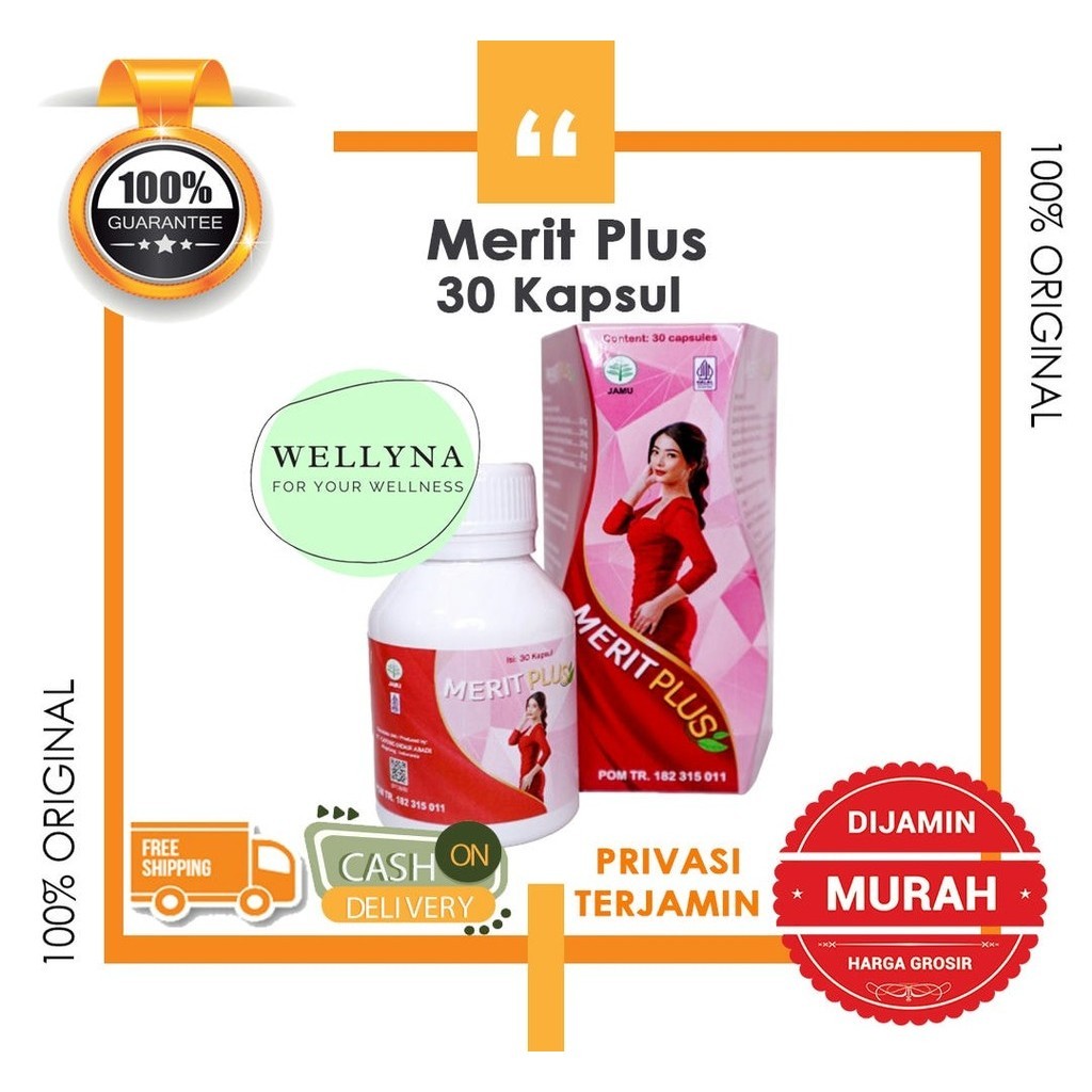 Wellyna- Merit Plus isi 30 Kapsul Cap Capung dengan Ekstrak Jati Belanda & Green Tea Slimming Herbal
