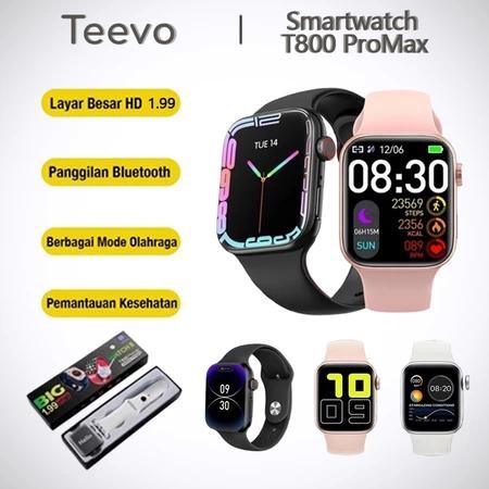 Teevo SmartWatch T800 ProMax 1.99 Inci Layar Sentuh 44mm Layar Penuh Bluetooth Jam Tangan Pintar Wat