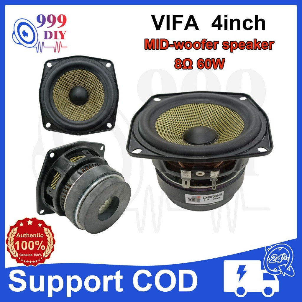 999DIY VIFA 4inch Mid-woofer Speaker 8ohm 60W Speaker Car Speaker Audio Speaker for DIY