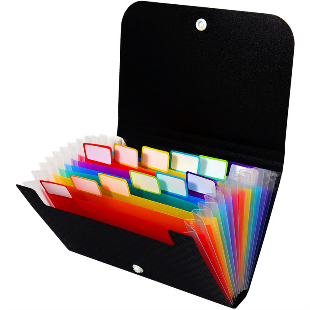 

A6 7/13 Grids Mini Organ Bag Rainbow Inner Page Large Capacity File Folder Data Storage Organizer School Office Supplies