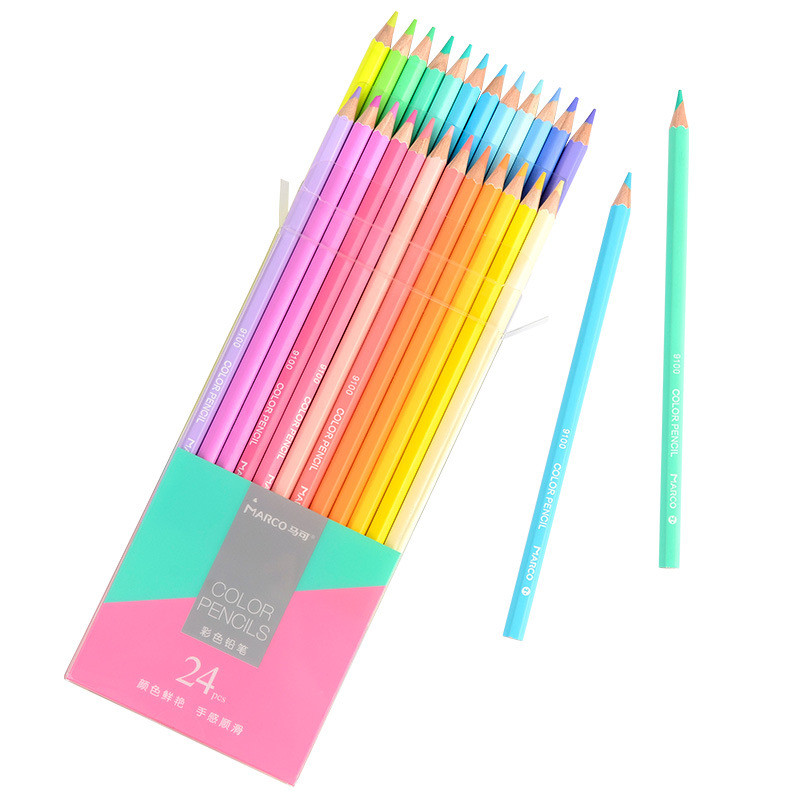 

12/24PCS Makaron Series Color Pencils Student Oil Colored Pencils Set School Supplies