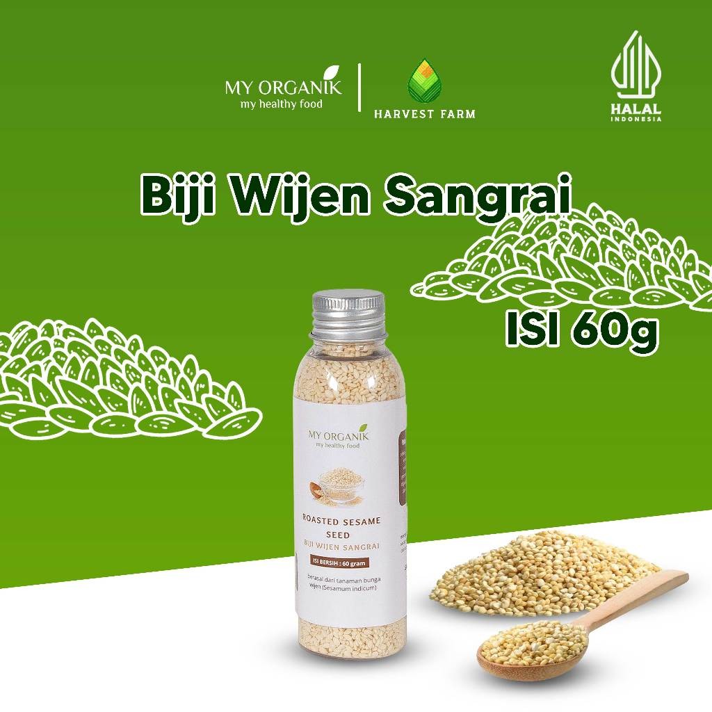 

My Organik Wijen 60gr Roasted Sesame Seed Biji Wijen Sangrai Mengurangi Peradangan Sendi