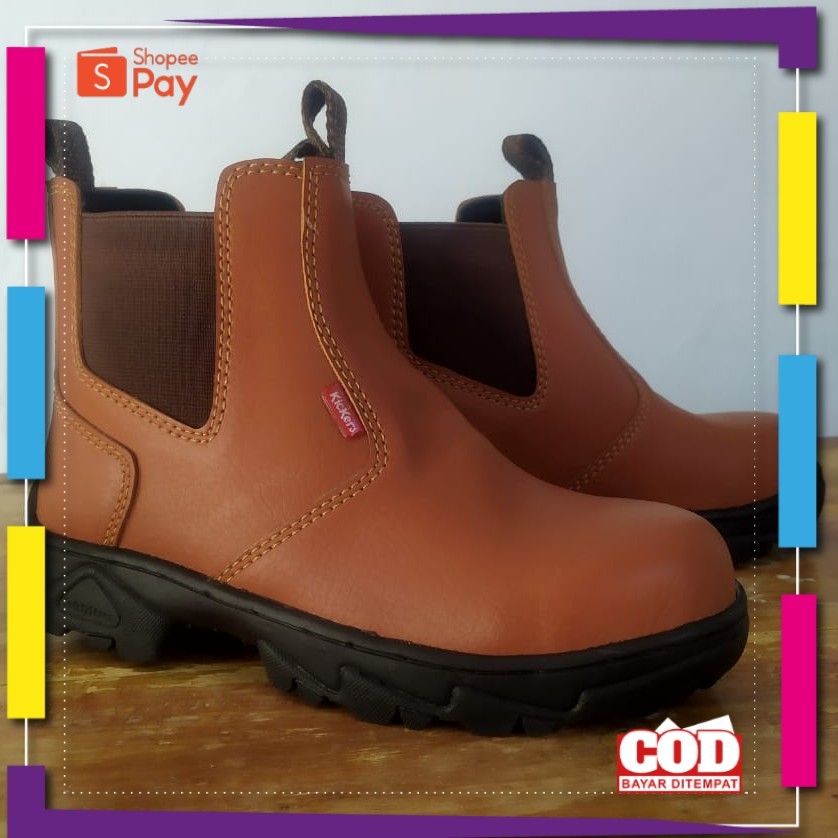 [PREMIUM ORIGINAL] Sepatu Safety Septi Slip On kerja Kantor Kitchen proyek kulit omega king murah Se