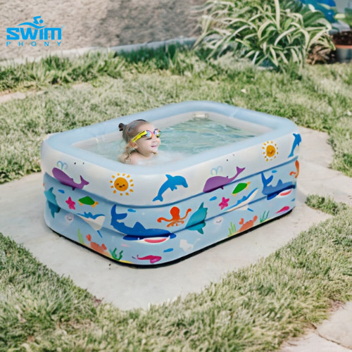 Kolam Renang Anak Jumbo 200CM Kolam Anak 2 Ring Kolam Pompa Kolam Portable Kolam Permainan Air Kolam