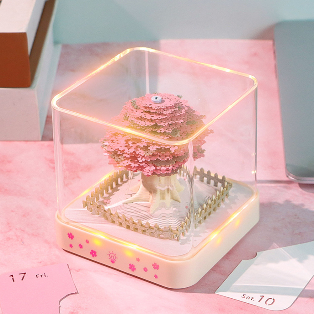 

3D Year Calendar Notepad Sakura Treehouse 3D Desk Calendar 2025 Memo Pad Block Notes Offices Paper Notes Christmas Birthday Gift