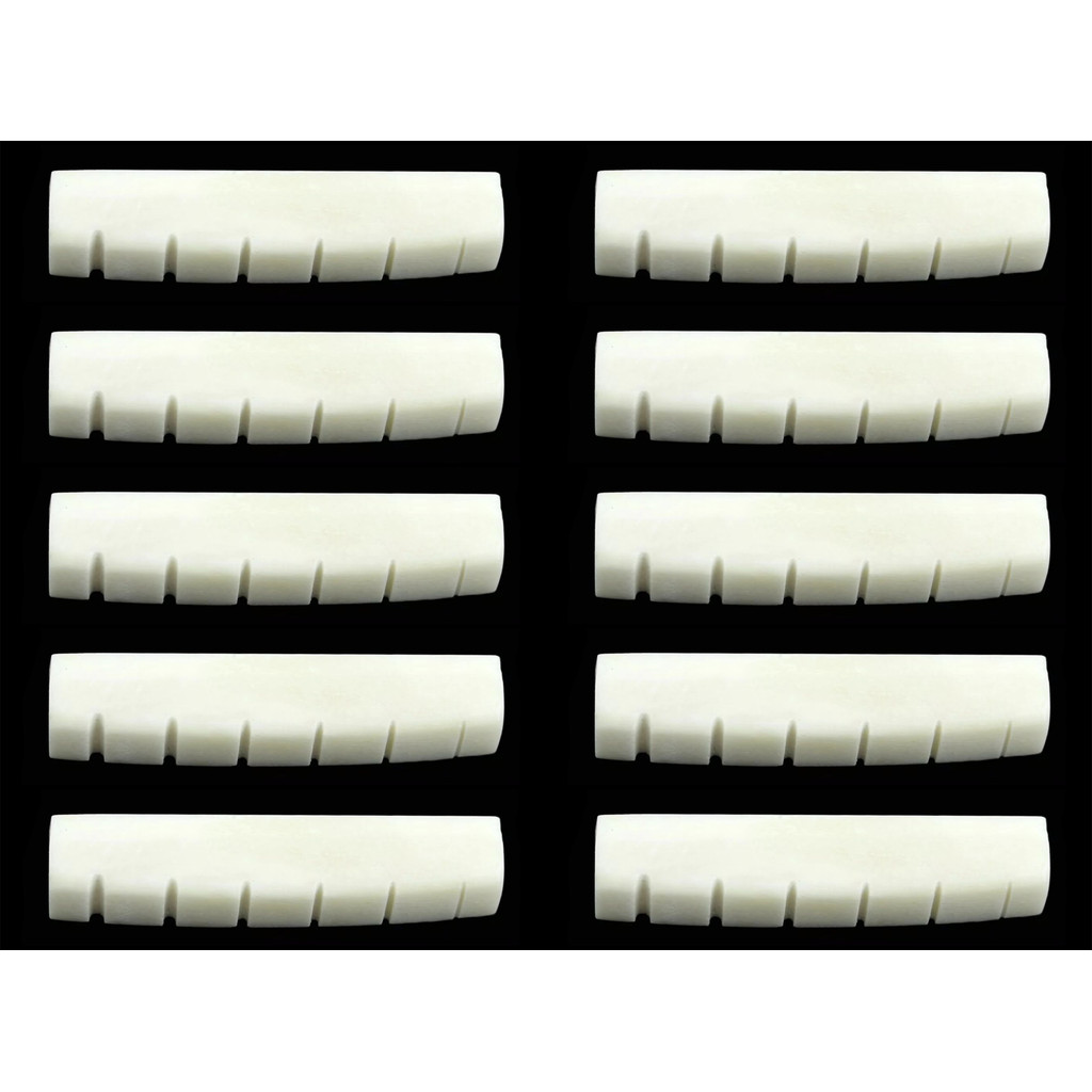 10x BONE Nut For Epiphone/Gibson Les Paul LP Guitar 43x6x8.5mm Saddle Bridge Luthier