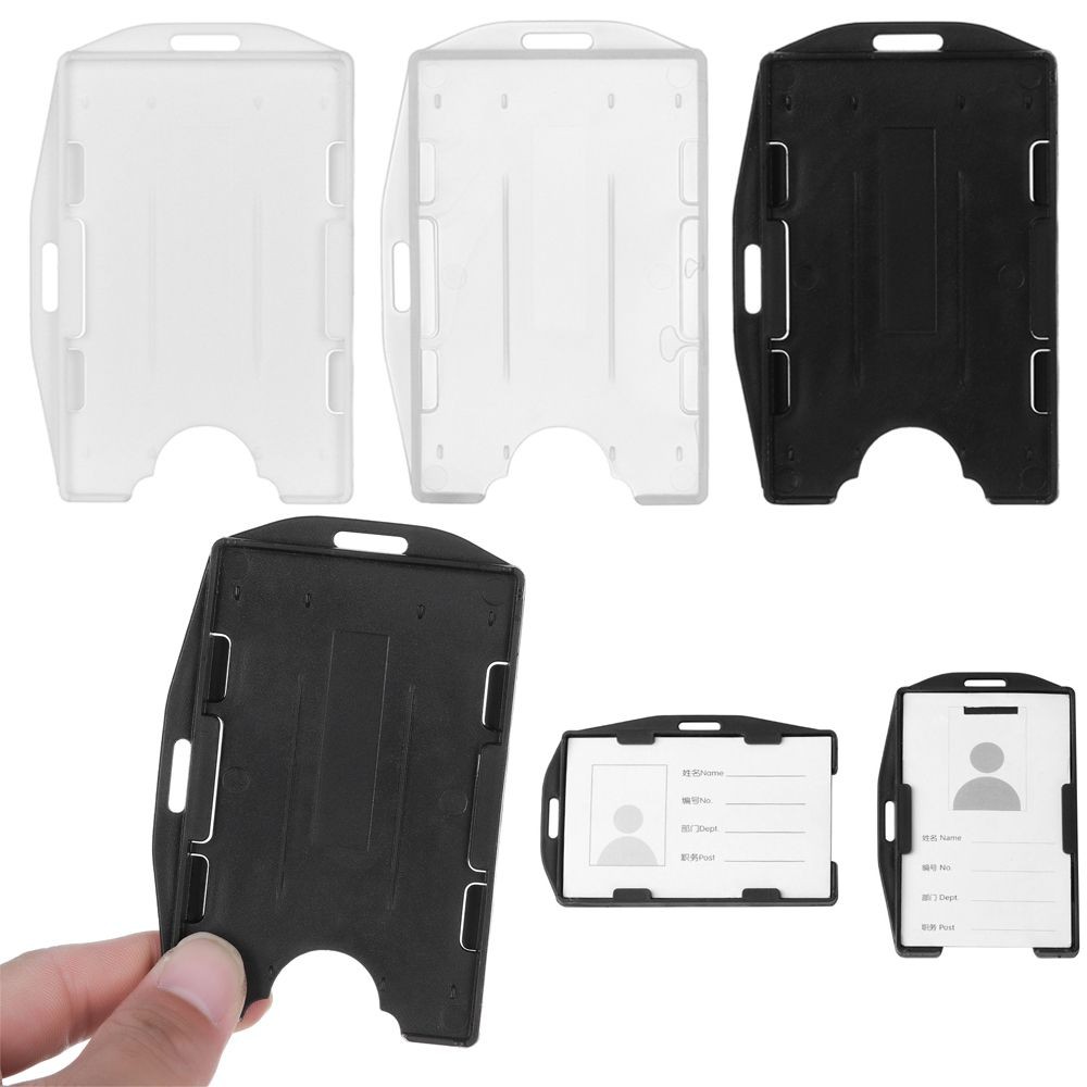 

Hot Multi-use Hard Plastic Badge Work ID Card Holder Protector Cover Name Card Case Double Sided ID Card Sleeve Transparent Box