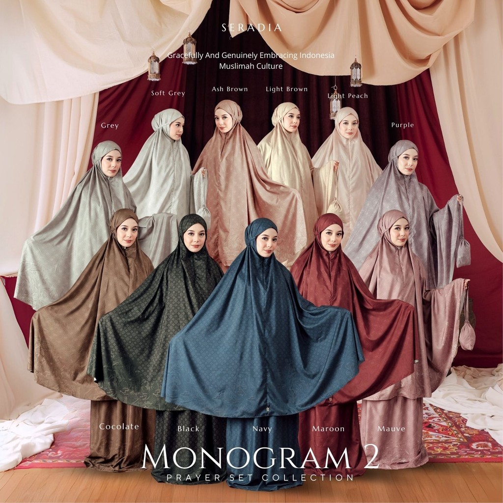 Seradia - Mukena Motif Monogram 2 - Travel Size 2in1