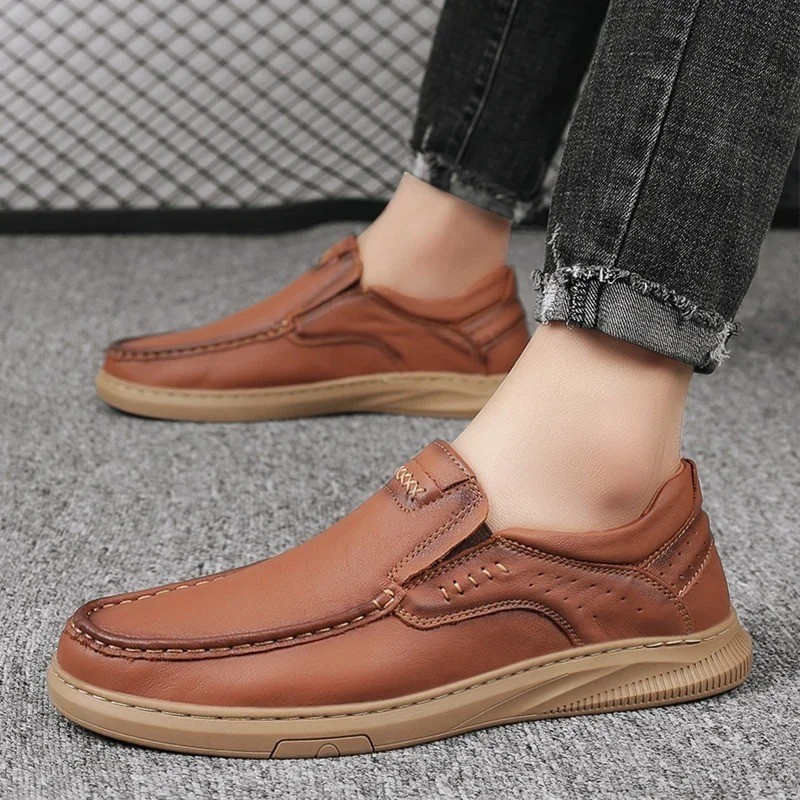 PRADA - Sepatu Kulit Premium Pria - Prada Sepatu Kulit Pria Dewasa Casual Pria Fahsion Tanpa Tali