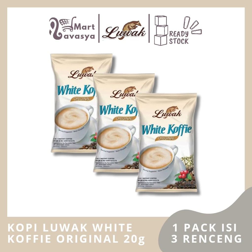 

LUWAK WHITE KOFFIE ORIGINAL RCG 10x20g - 1 PACK ISI 3 RENCENG - KOTA BANDUNG - LAVASYA MART